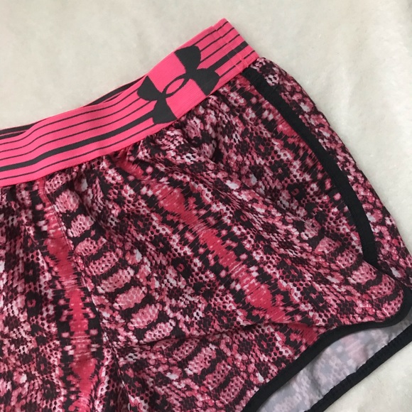 Under Armour Pink Snake Skin Print Running Shorts - Picture 4 of 4